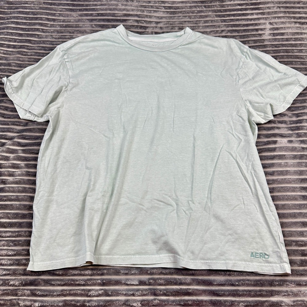 Aeropostale Womens XL Oversized T-Shirt Light Blue Teal Cotton Short Sleeve Tee
